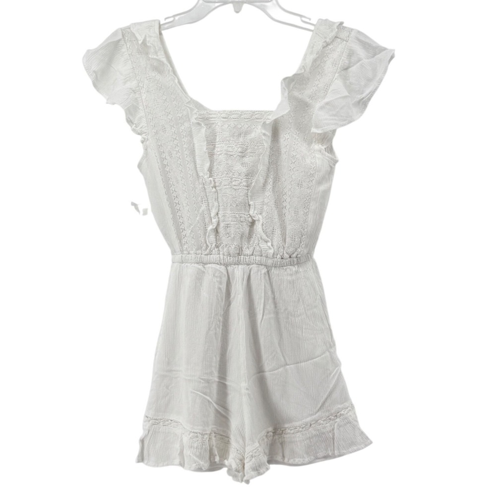 American Eagle White Lace‎ Romper XXS Festival Country Boho Cottagecore Coquette